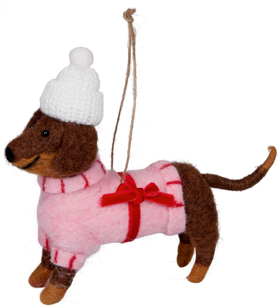 Coppenrath Filz-Anhänger Tier - Dekorative Weihnachtsschmuck - Dackel Hund