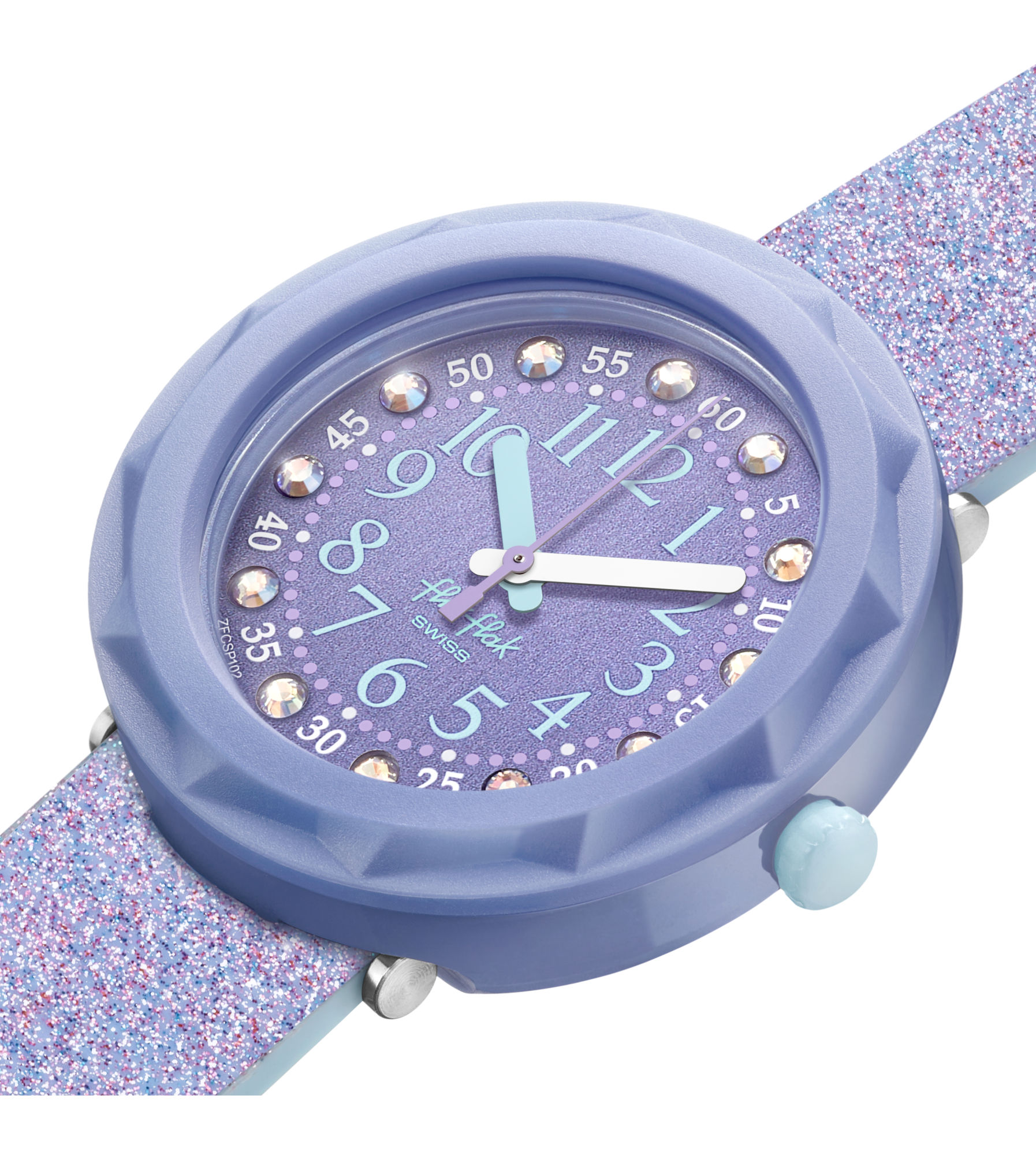 Flik Flak Uhr Kinderuhr - LILAXUS - Flieder Glitzer
