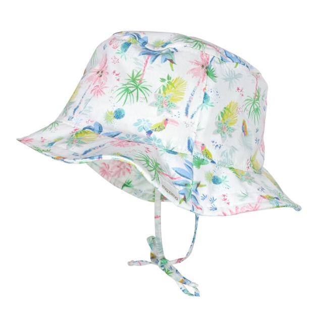 10_345001148000044 Maximo Bucket Hat mit Bänder - Tropical Palmen Blau, Grün und Rosa