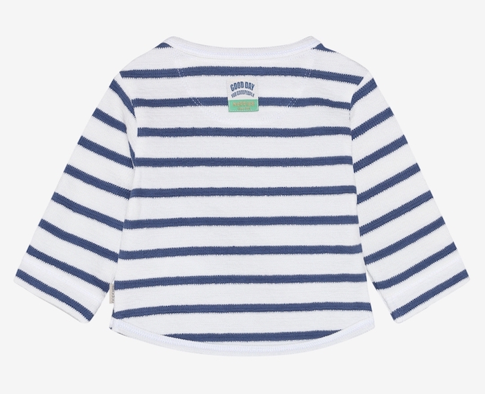 Noppies Baby Atmungsaktive Langarm Shirt Blau Gestreift mit Struktur