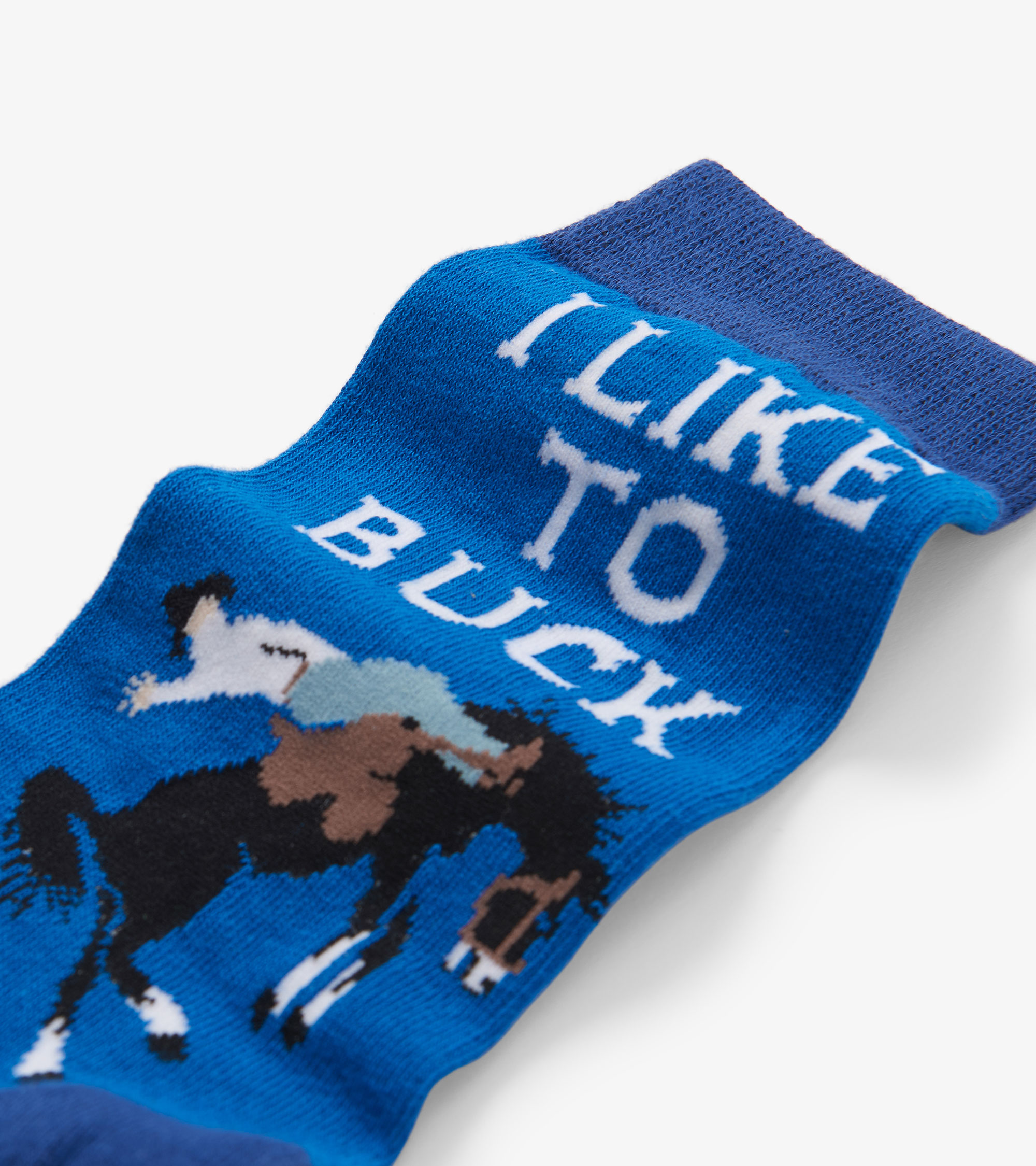 Little Blue House Herrensocken in Blau - I Like to Buck - Rodeo Pferd & Cowboy Little Blue House Herrensocken in Blau - I Like to Buck - Rodeo Pferd & Cowboy
