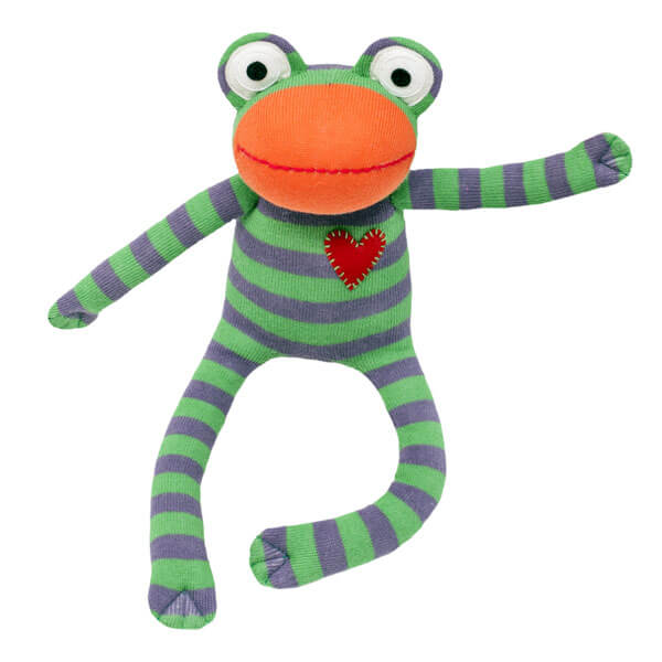 029L24 Hickups Kuscheltier Sockenfrosch grün