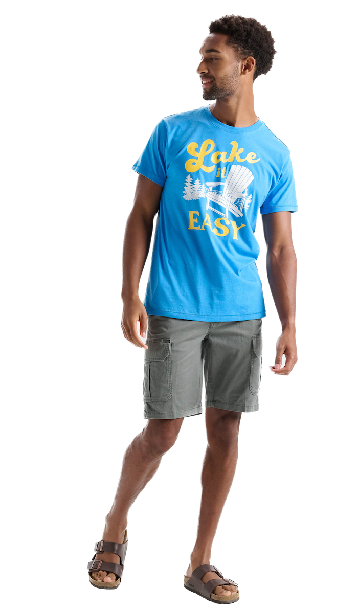 Little Blue House Herren Kurzarm T-Shirt in Blau - Lake it Easy am See
