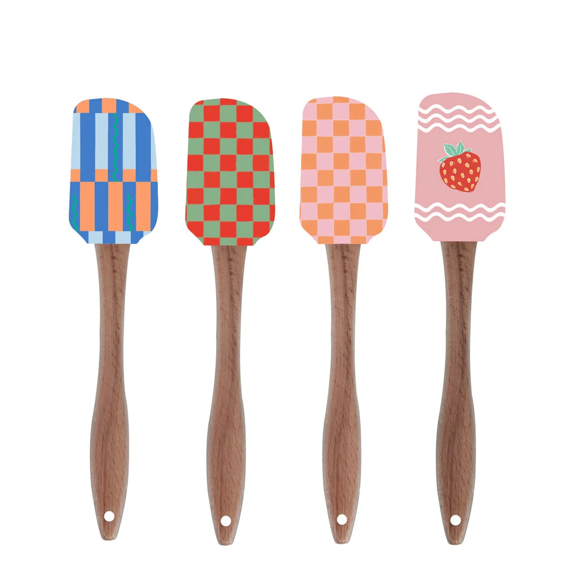 Talking Tables Spatula - Silikon Schaber - Geo Muster Rosa & Orange