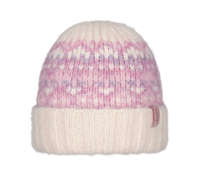 Barts Eimhir Beanie Damenmütze mit Winterschnittmuster - Light Pink