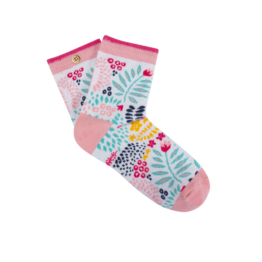 Cabaia Kids Socken LYA & MAEL - Kindersocken Blumen auf weiß