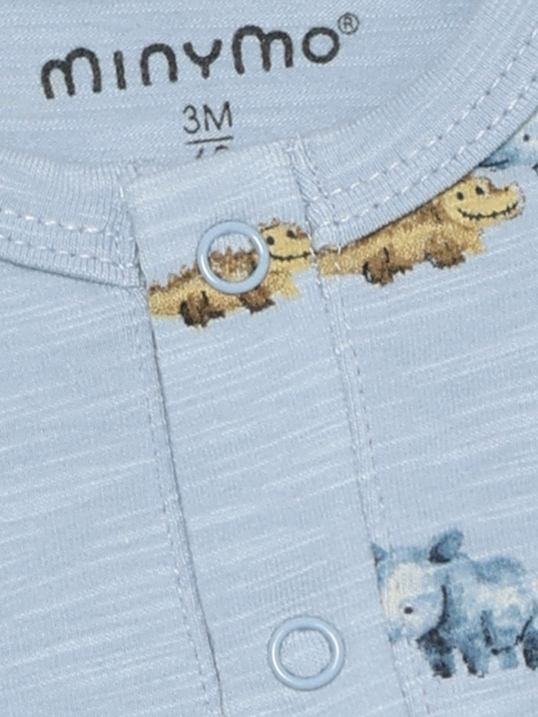 Minymo Langarm Shirt mit Kopfleiste in Niagra Mist Blau - Rhino und Krokodil Minymo Langarm Shirt mit Kopfleiste in Niagra Mist Blau - Rhino und Krokodil