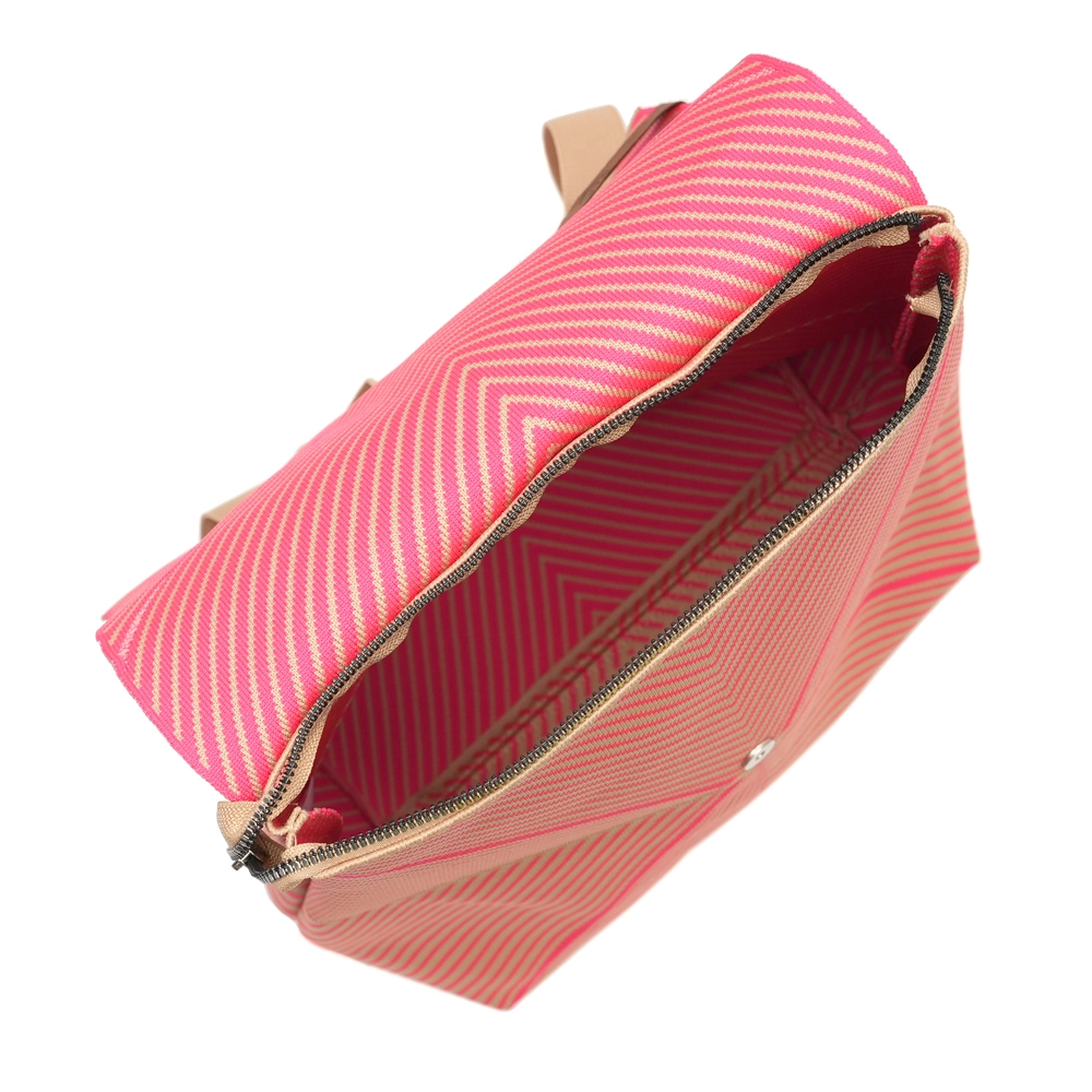 LOT83 Rucksack Romy in Neon Pink & Beige Zick Zack 