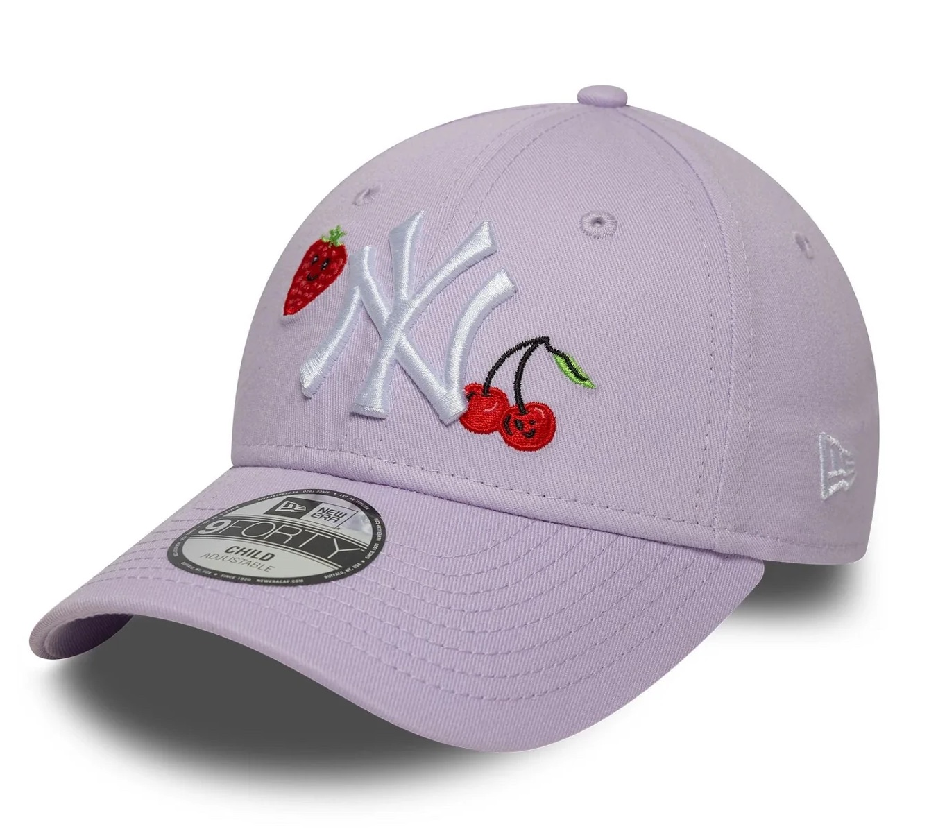 New Era Kids Flieder New York Yankees Fruit Icon MLB 9FORTY Verstellbare Cap - Erdbeere & Kirsch New Era Kids Flieder New York Yankees Fruit Icon MLB 9FORTY Verstellbare Cap - Erdbeere & Kirsch