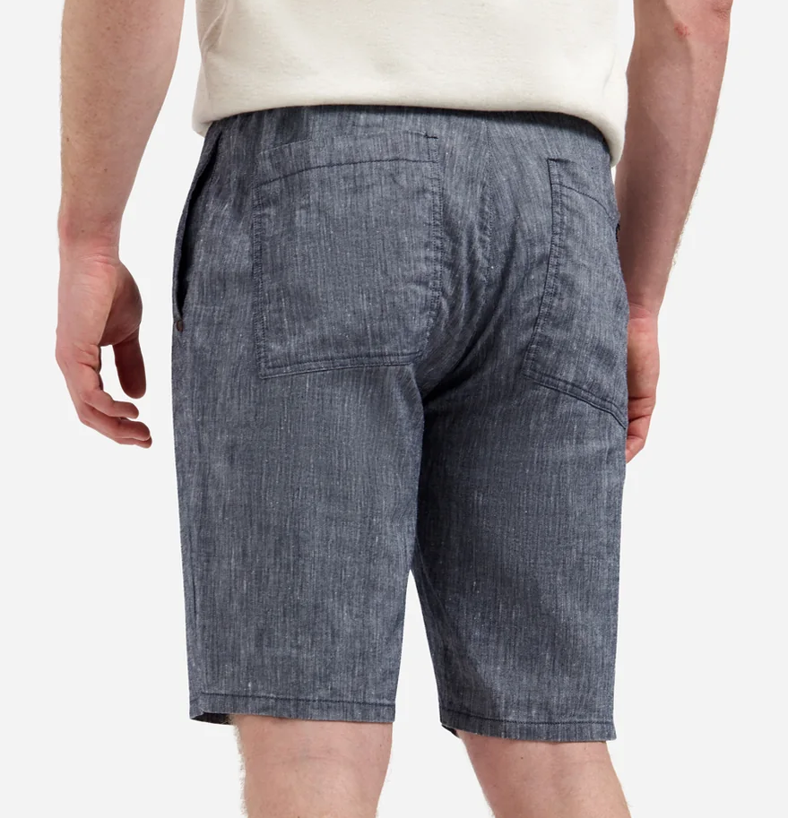 No Excess Herren Chinoshort aus Leinen in Blau