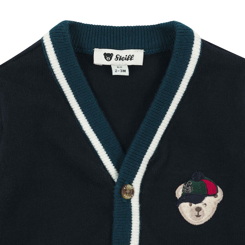 Steiff Strickjacke mit Kaschmir für Baby Jungs in Navy & Grün 