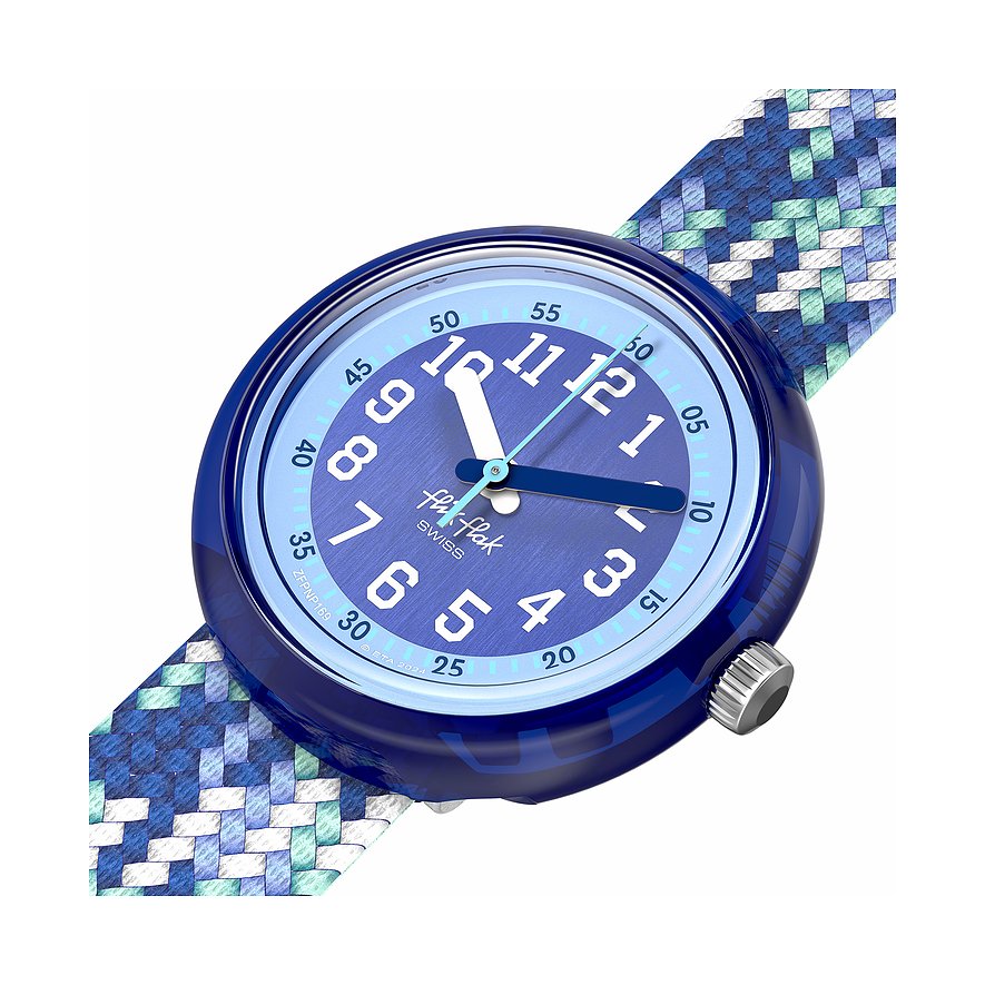 Flik Flak Uhr Kinderuhr - Braid in Blue - Blau