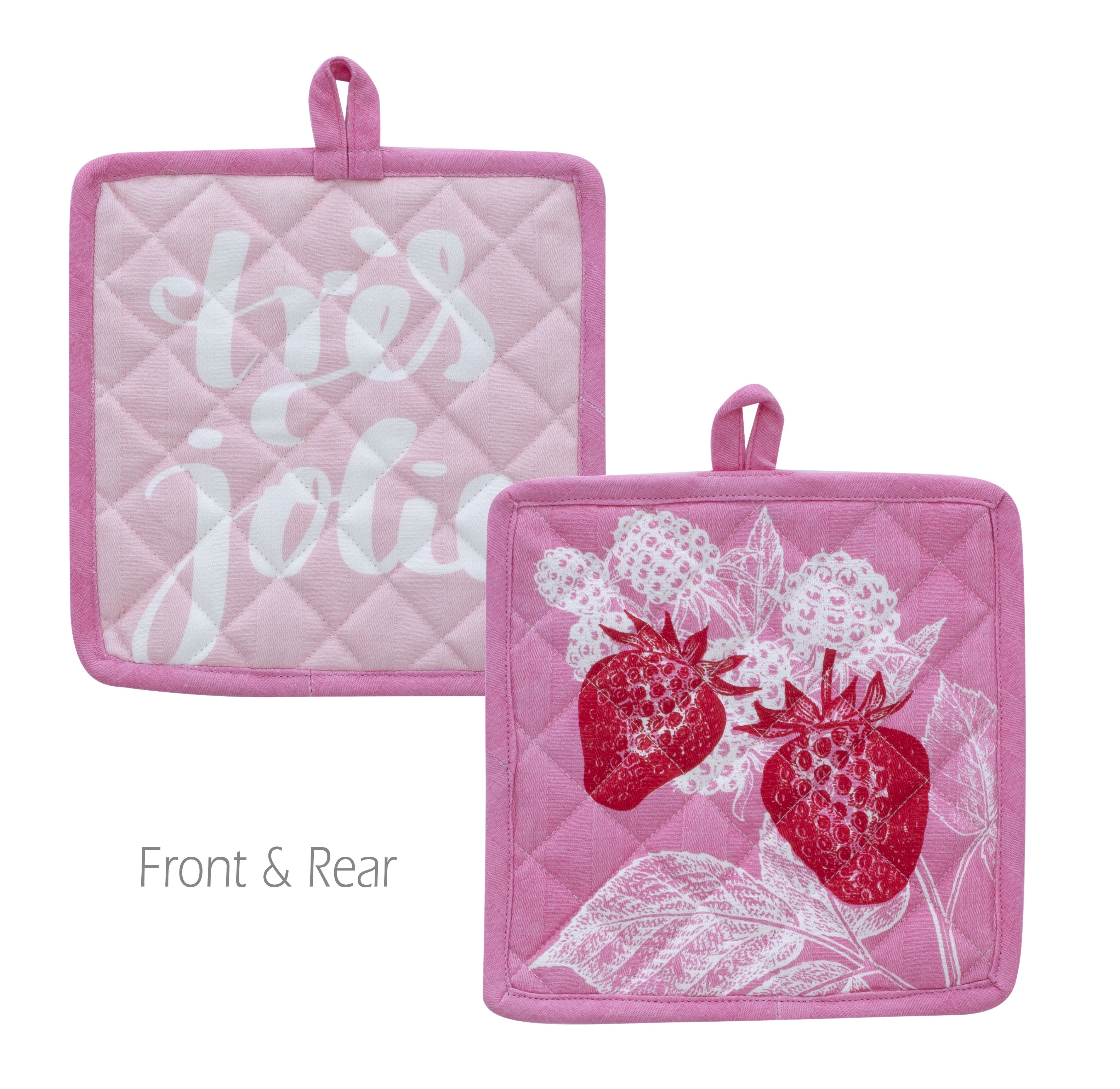 Overbeck & Friends Topflappen Très Jolie Pink Erdbeeren