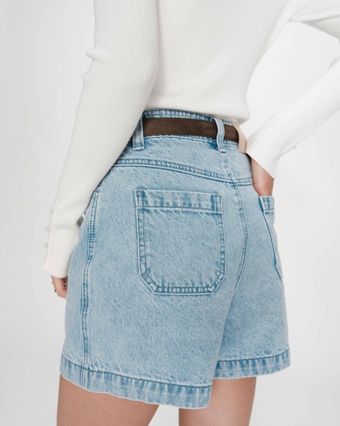 Grace & Mila High Waist Jeans Short VERNE - Skyblue