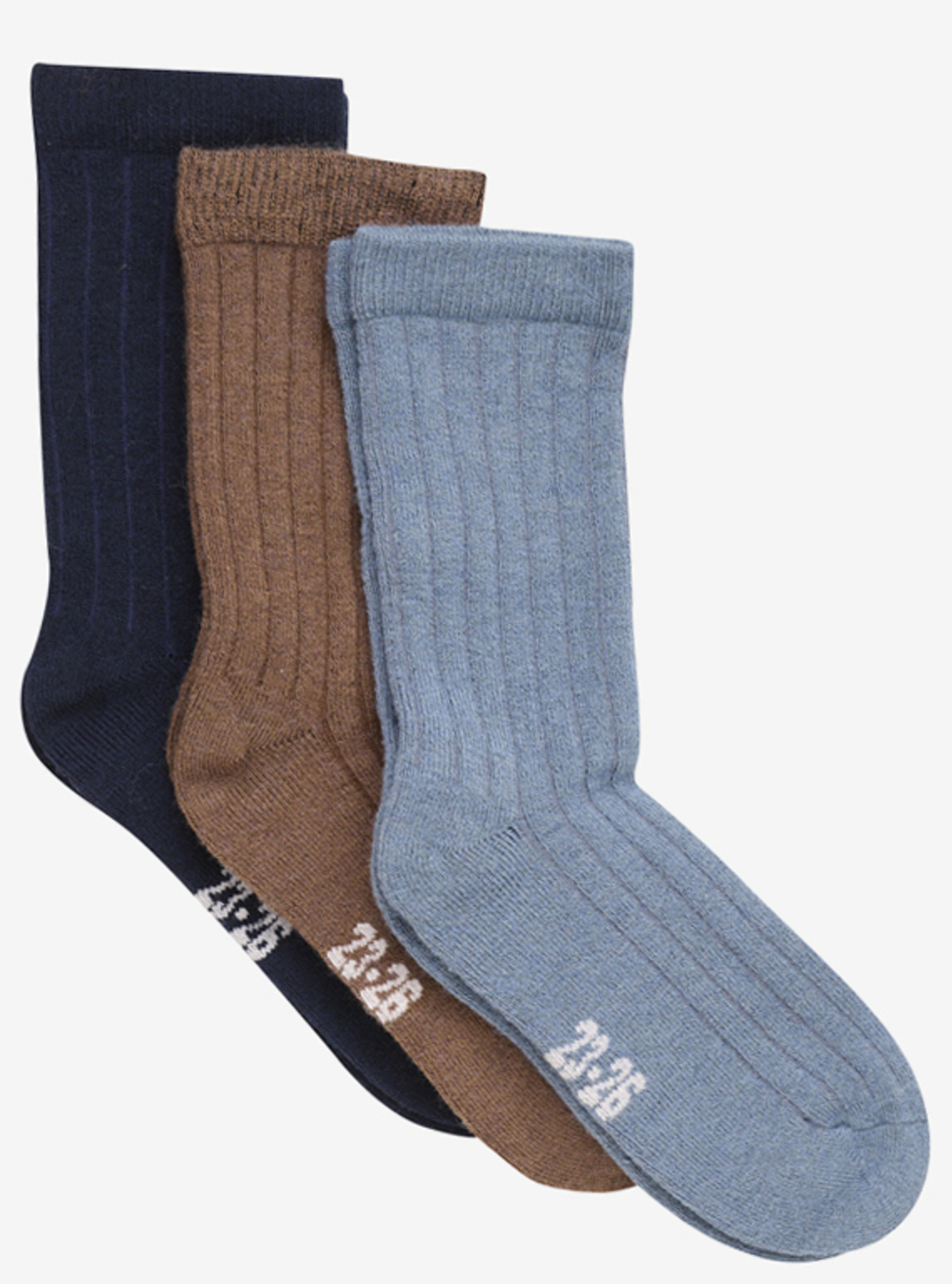 Socken-3er-Pack-5980-navyHH Minymo Socken Wollmischung 3er Pack - dunkelblau/ braun/hellblau