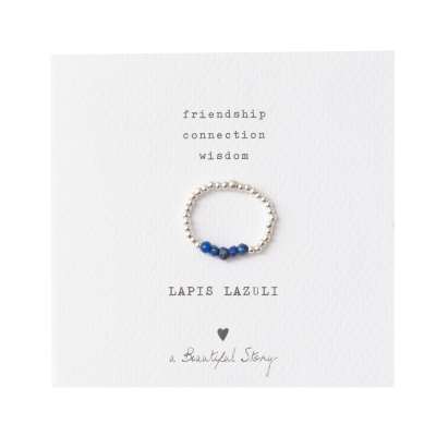 A Beautiful Story Ring - Beauty Lapislazuli Silber Ring mit 5 Steine M/L - SALE