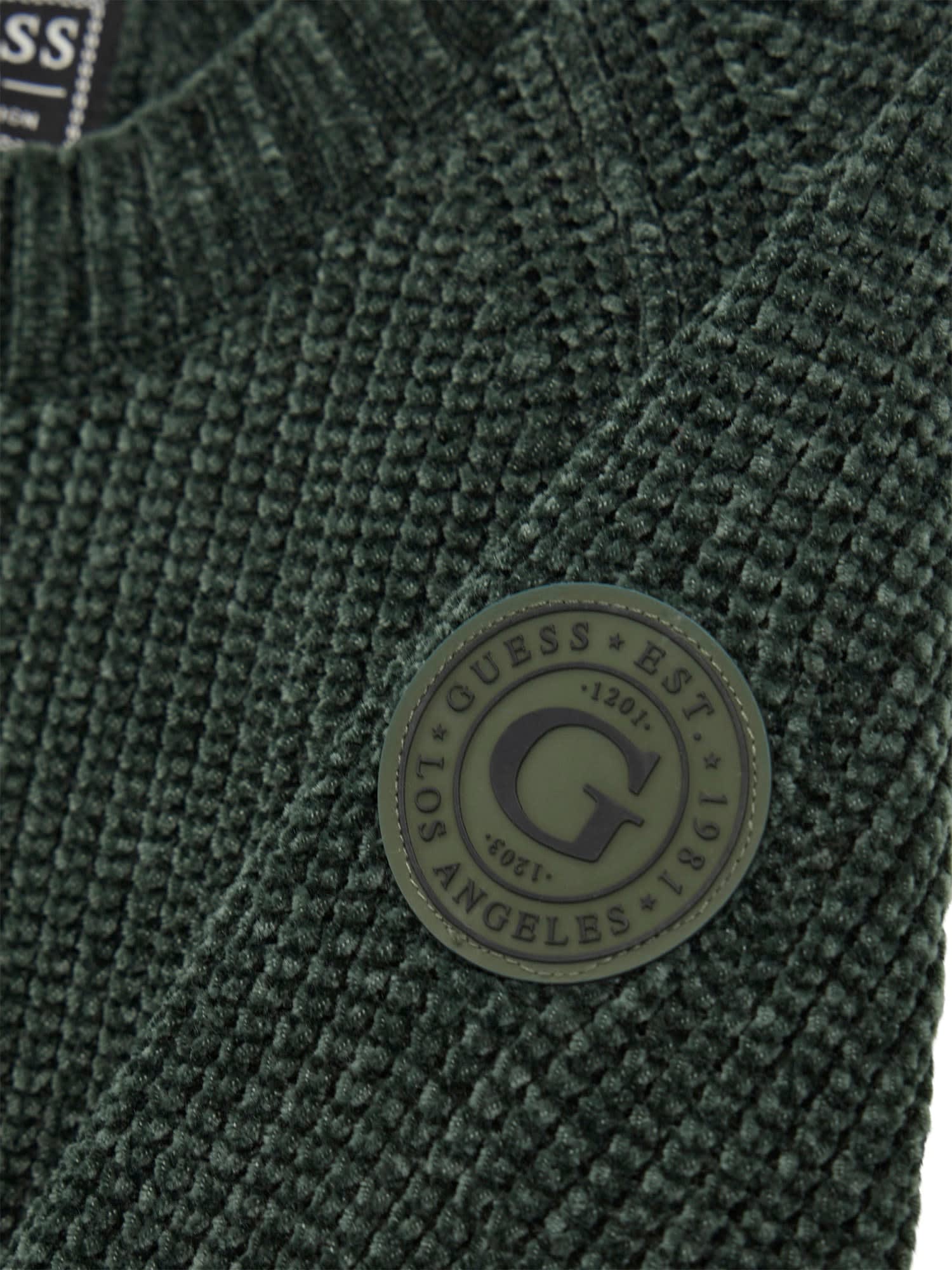 Guess Chenille Strickpulli Pullover in Forest Green Melange - Waldgrün