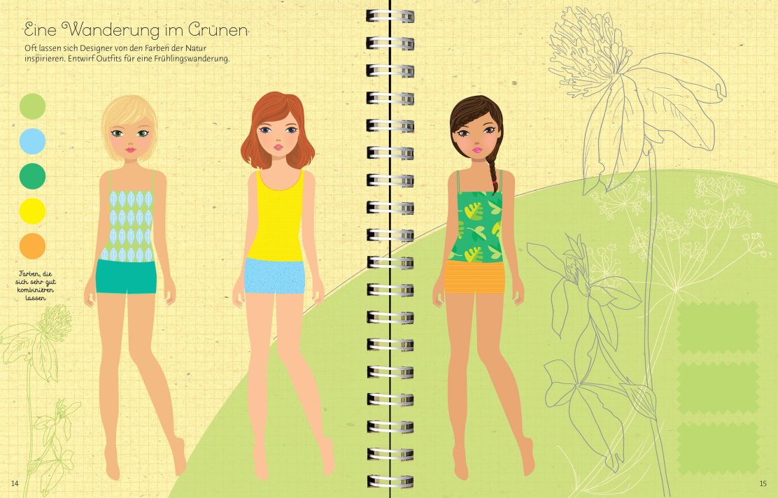 Usborne Mein Mode-Stickerbuch: Frühjahrskollektion
