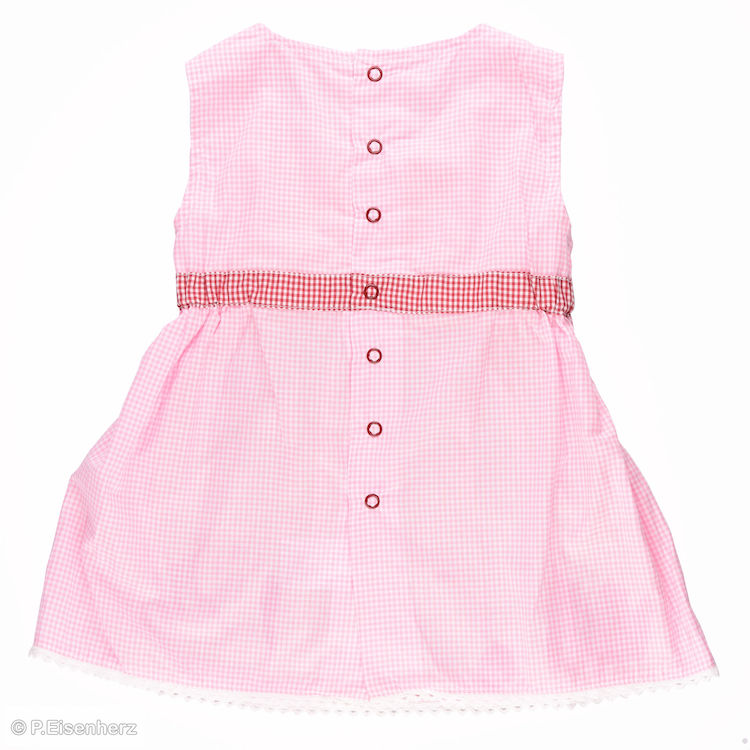 dirndlkleid-rosa-gruen_3 P.Eisenherz Dirndlkleid graues Vichy Karo- Rosa mit Schürze in Grün