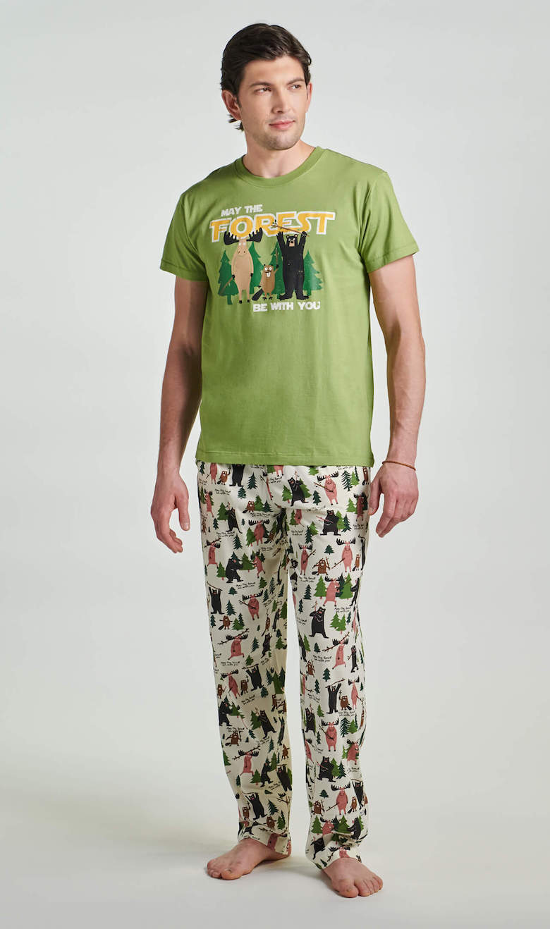 Little Blue House Herren Kurzarm T-Shirt - May the Forest Be with You
