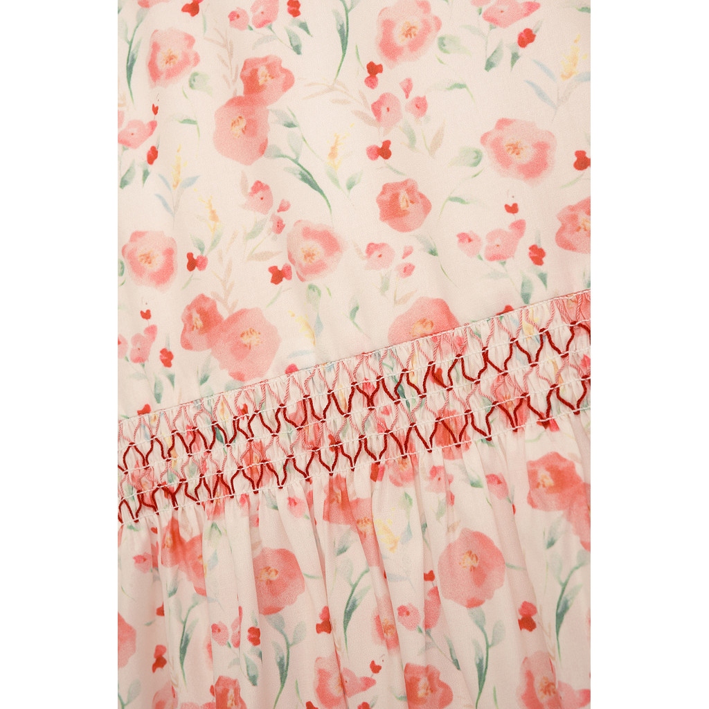 Danamade DCELIA Festliches Kleid mit Blumen Allover in Peach Pfirsisch