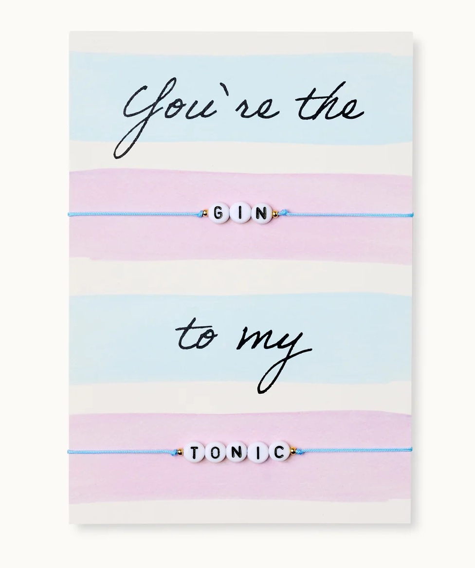 By Vivi Schmuck Postkarte mit zwei Armbänder - Gin - You're the Gin to my Tonic