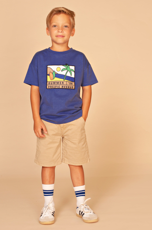Babyface Stains & Stories Kurzarm T-Shirt in Royal Blau - Summer Pacific Avenue