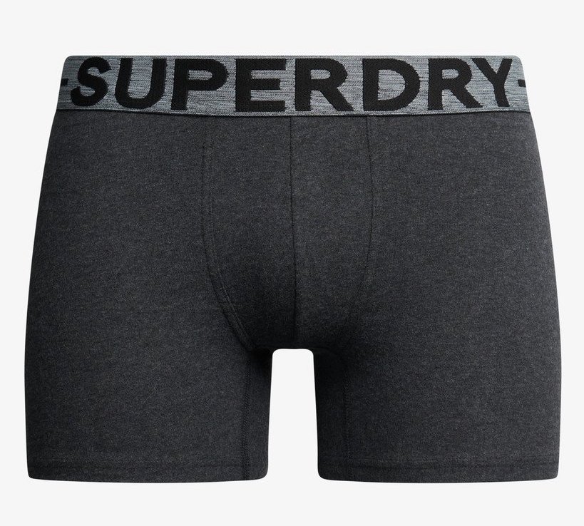 Superdry Boxer Unterhosen Bio-Baumwolle 3er Pack - Raven Black Marl - Schwarz Superdry Boxer Unterhosen Bio-Baumwolle 3er Pack - Raven Black Marl - Schwarz