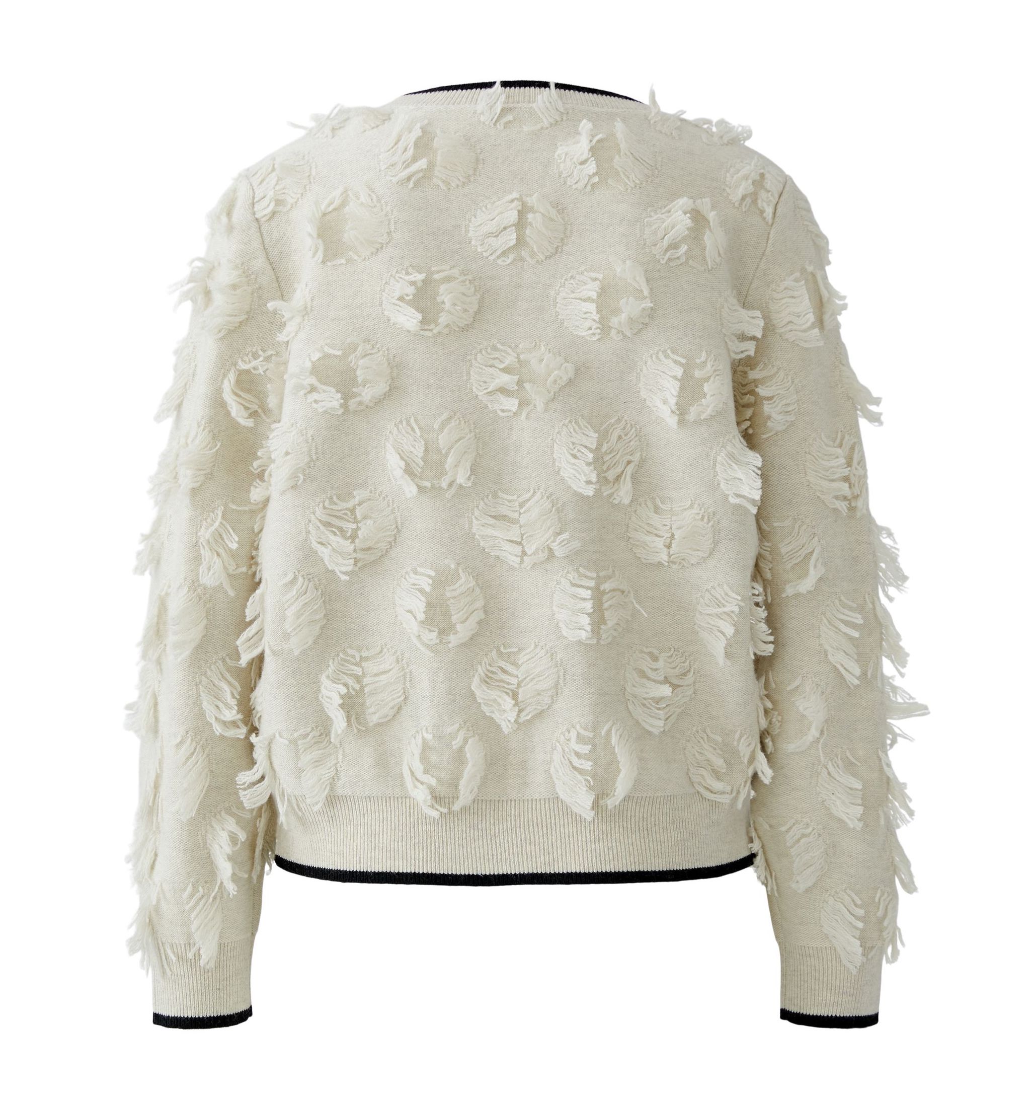 Miss Lagotte Damen Wollpullover in light Beige - Fransen