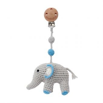 Sindibaba Clip Häkeltier Elefant Blau