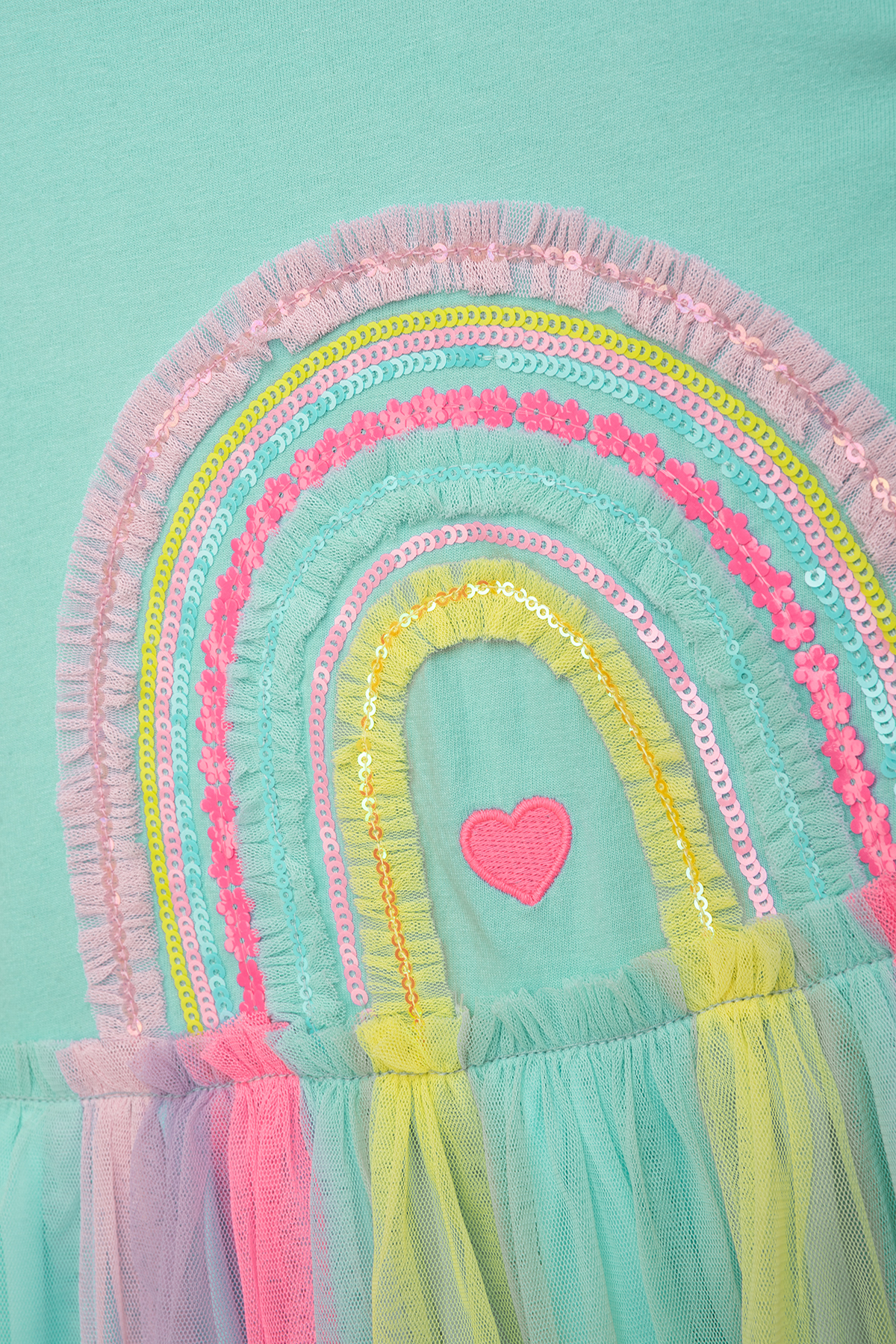 Danamade DCARLA Zauberhaftes Regenbogen Kleid mit Tüllrock - Türkis
