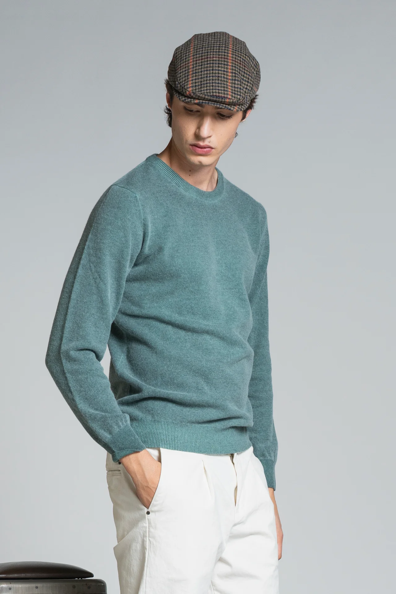 IMPURE Charlie Rundhals Strick Pullover Wollmischung Kaltgefärbt in Acqua Grün IMPURE Charlie Rundhals Strick Pullover Wollmischung Kaltgefärbt in Acqua Grün