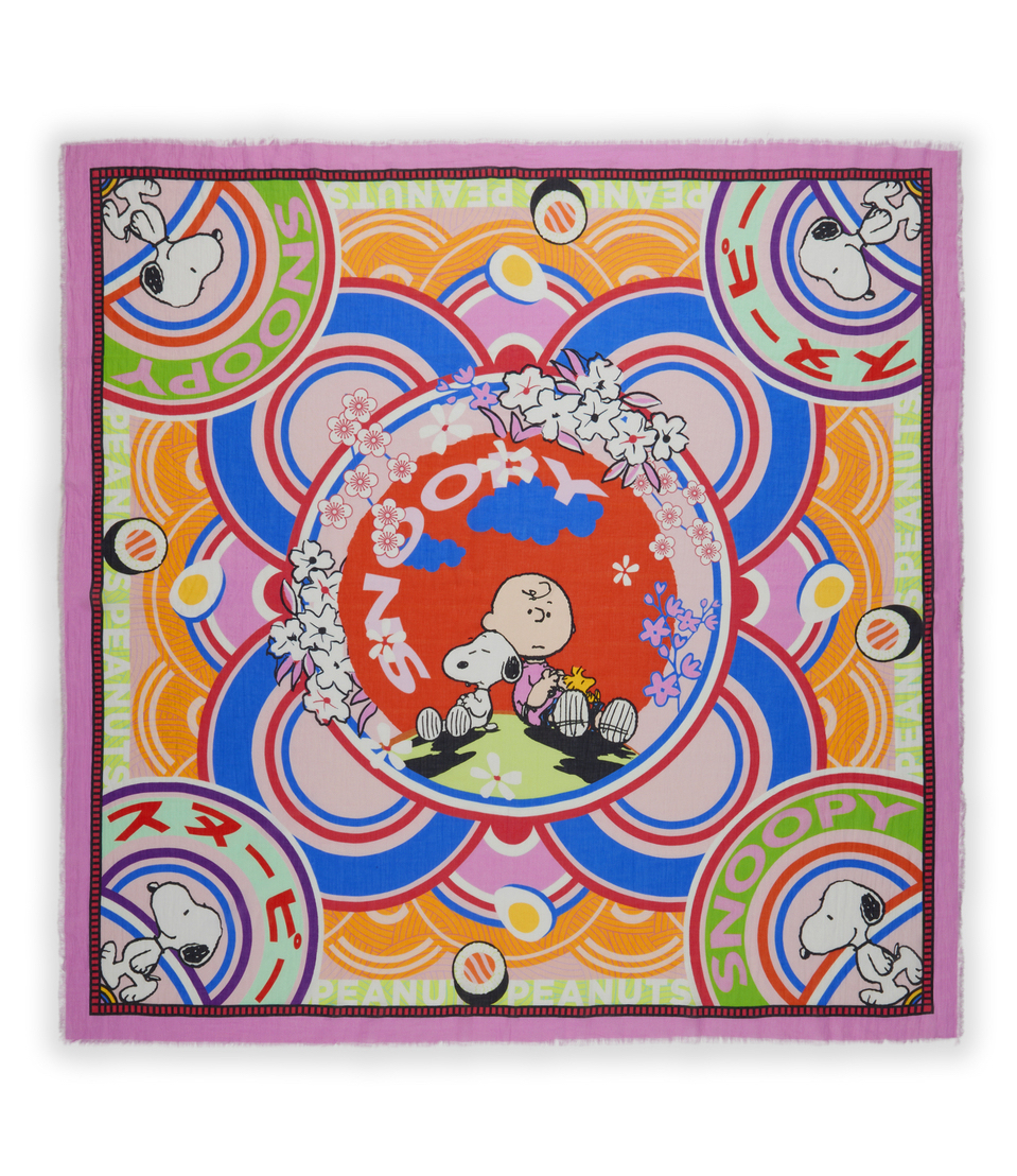 Peanuts™ Peanuts™ Tuch aus Organic Cotton mit Sushi-Ornamenten in Pink