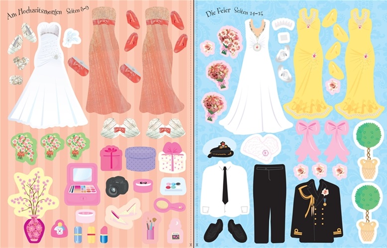 TRAUMHOCHZEIT-STICKER Usborne Mein Anziehpuppen-Stickerbuch: Traumhochzeit