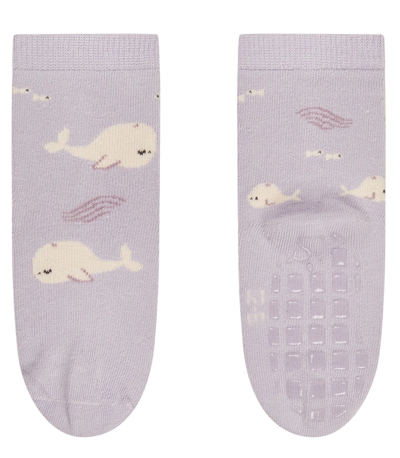 Sterntaler ABS Socken 2er-Pack Rutschfest in Rosa & Flieder - Seepferd & Wal