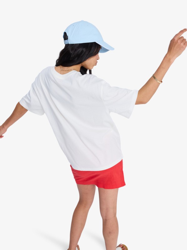 Roxy Hangloose Poster T-Shirt in Coconut Milk Weiß für Frauen mit Sonne