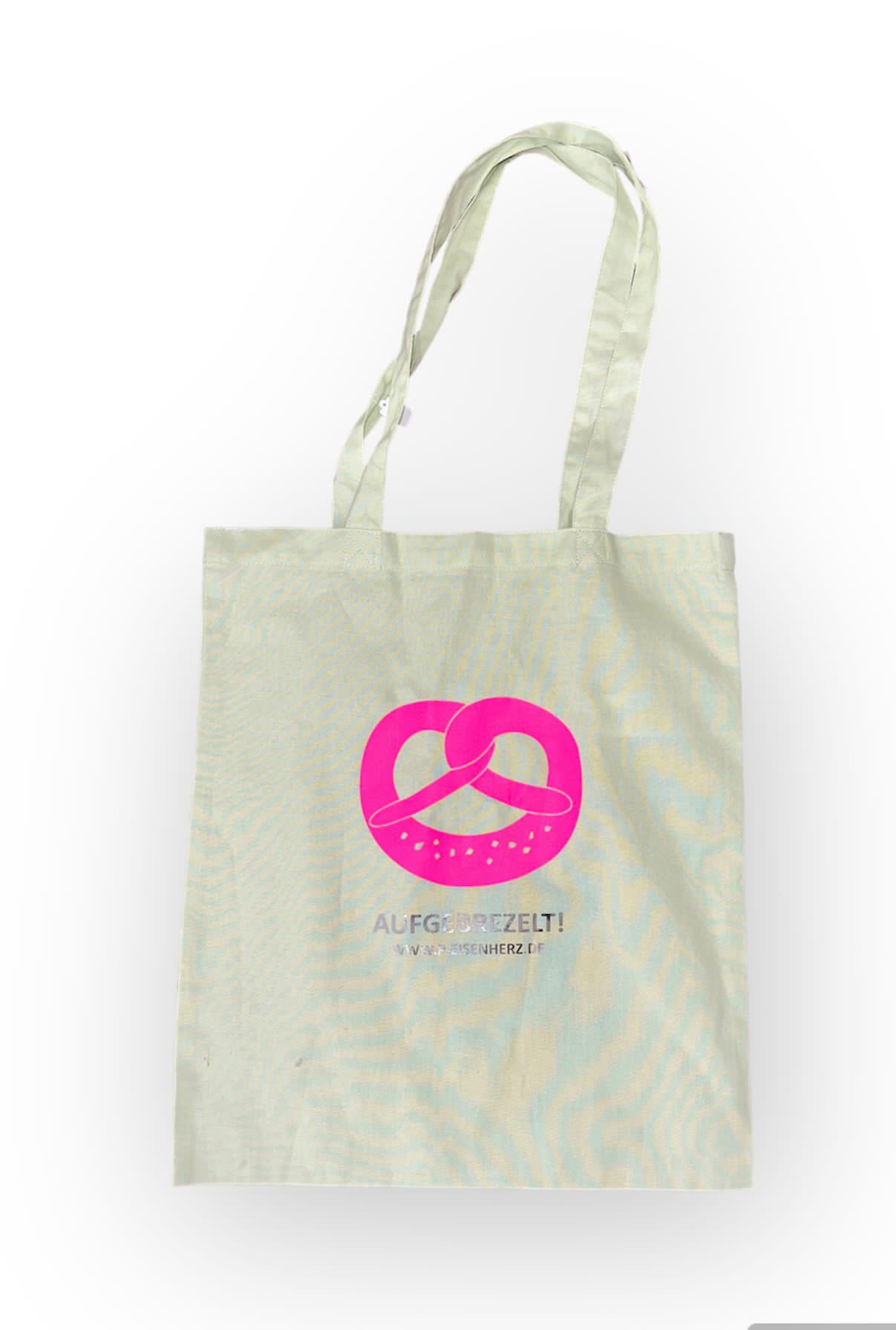07214fea-ee78-465c-9c12-60039f6f31b4-1 P.Eisenherz Tragetasche Jute Aufgebrezelt - Neon Pink
