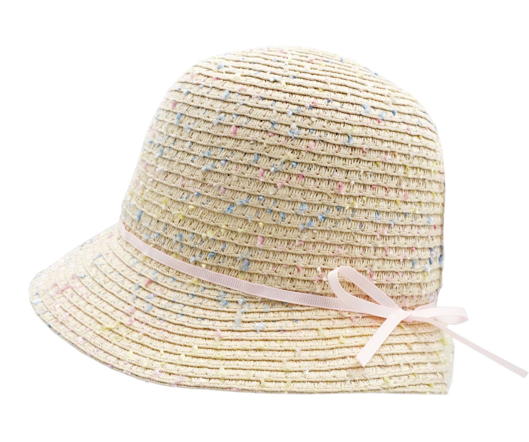 Maximo Mini Girl Strohhut in Natur mit Pastell Flecken Maximo Mini Girl Strohhut in Natur mit Pastell Flecken