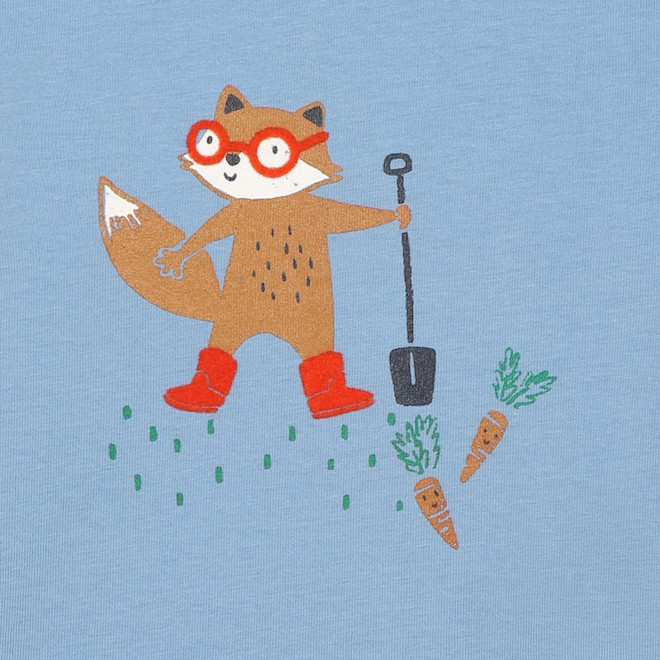 Carrement Beau Langarm Shirt in Blau - Fuchs im Garten - SALE