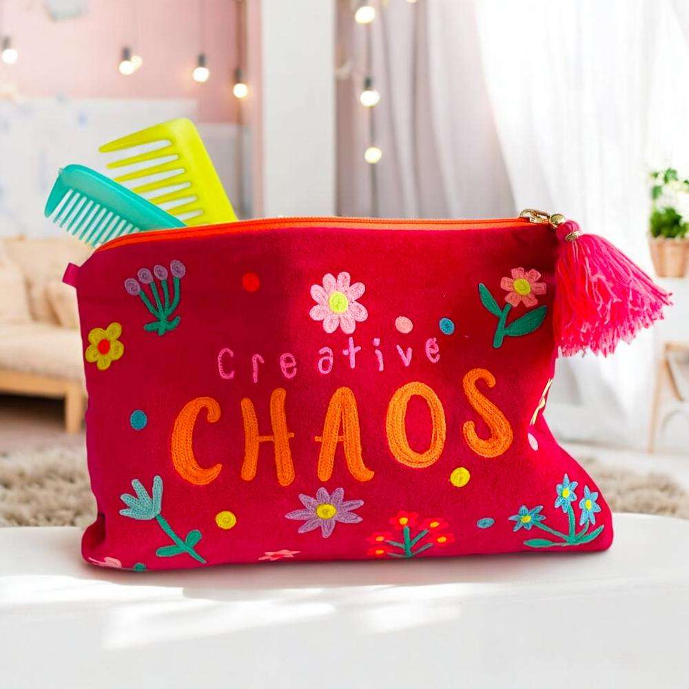 Noi Velvet Tasche in Rot mit Blumen - Creative Chaos - SALE
