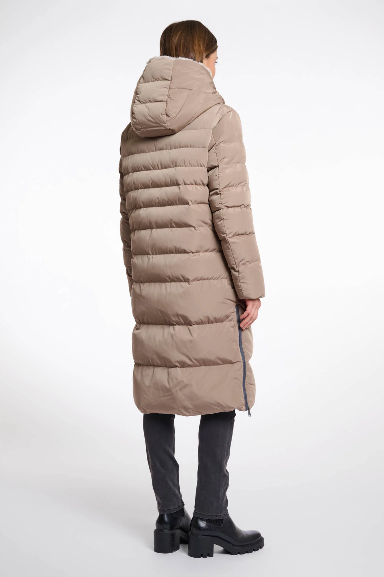 Rino & Pelle Wintermantel Keila mit Kapuze - Toffee/Braun