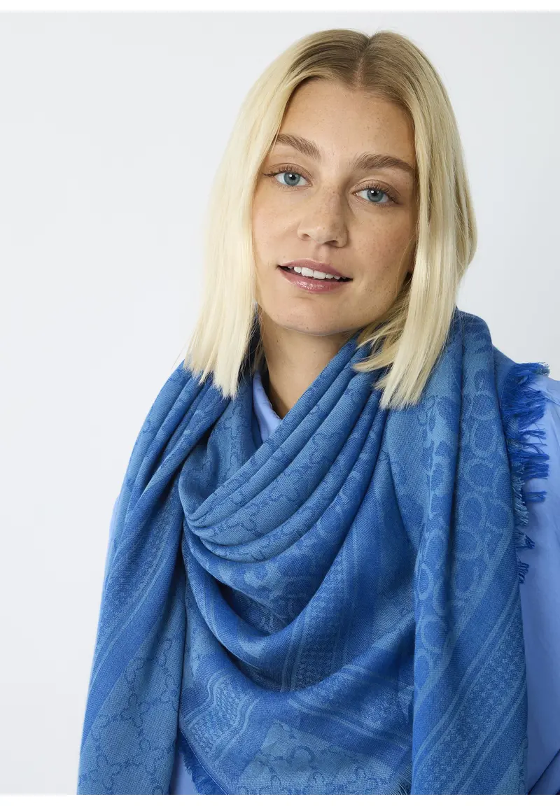 Codello Schaal mit Monogramm Muster in Blau - SALE Codello Schaal mit Monogramm Muster in Blau - SALE