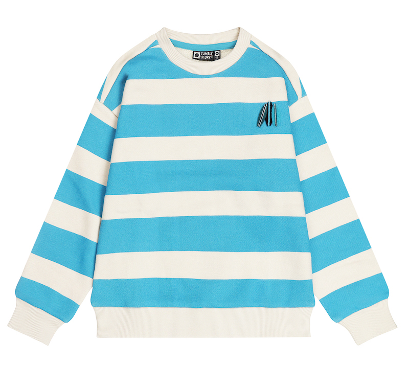 Tumble N Dry Lagoon Sweatshirt in Sandshell - Blau gestreift