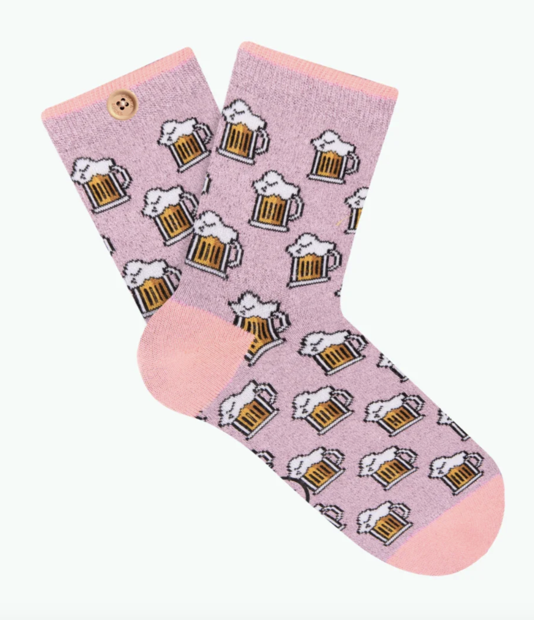 Cabaia Damen Socken MARIE & DAISY in Rosa glitzer - Bierkrüge Cabaia Damen Socken MARIE & DAISY in Rosa glitzer - Bierkrüge