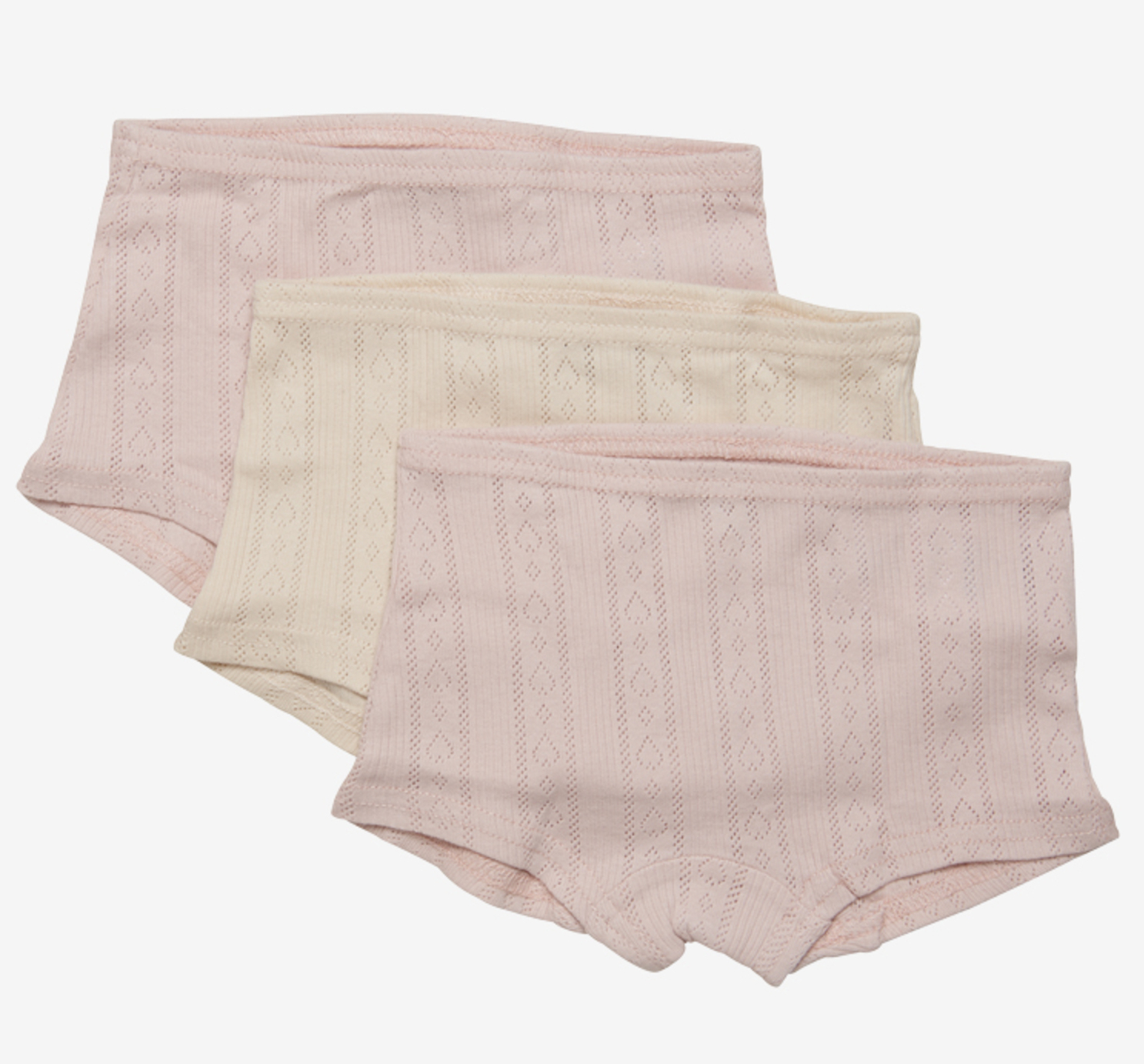 CeLaVi Shorty 3er Set in Ajour - Rosa/Creme/Altrosa