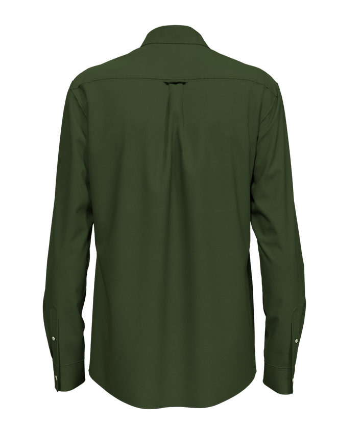 Scotch & Soda Oxford Hemd in Oliv Grün mit gelbem Logo