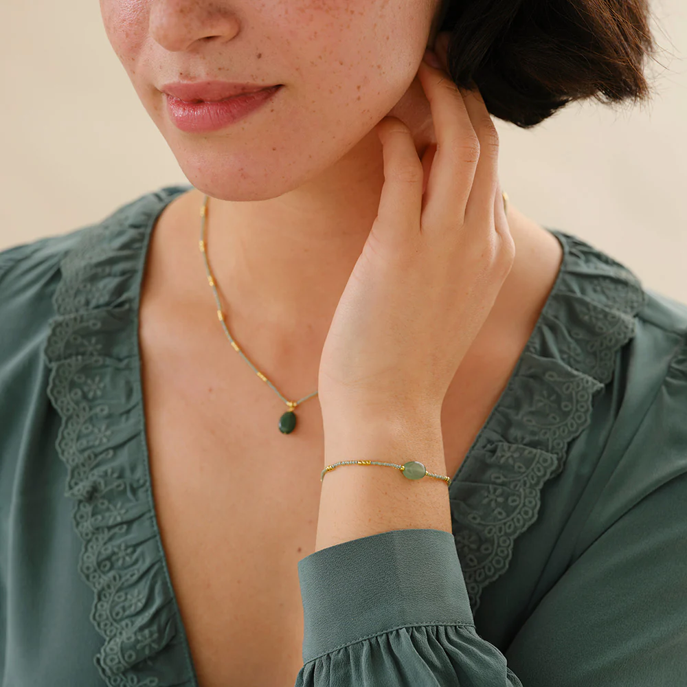 A Beautiful Story Wanting Aventurine Bracelet Gold A Beautiful Story Wanting Aventurine Bracelet Gold