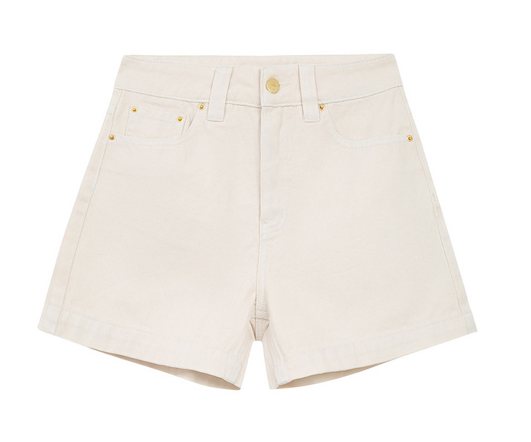 Grace & Mila Jeans Short High Waist in Ecru Weiß 
