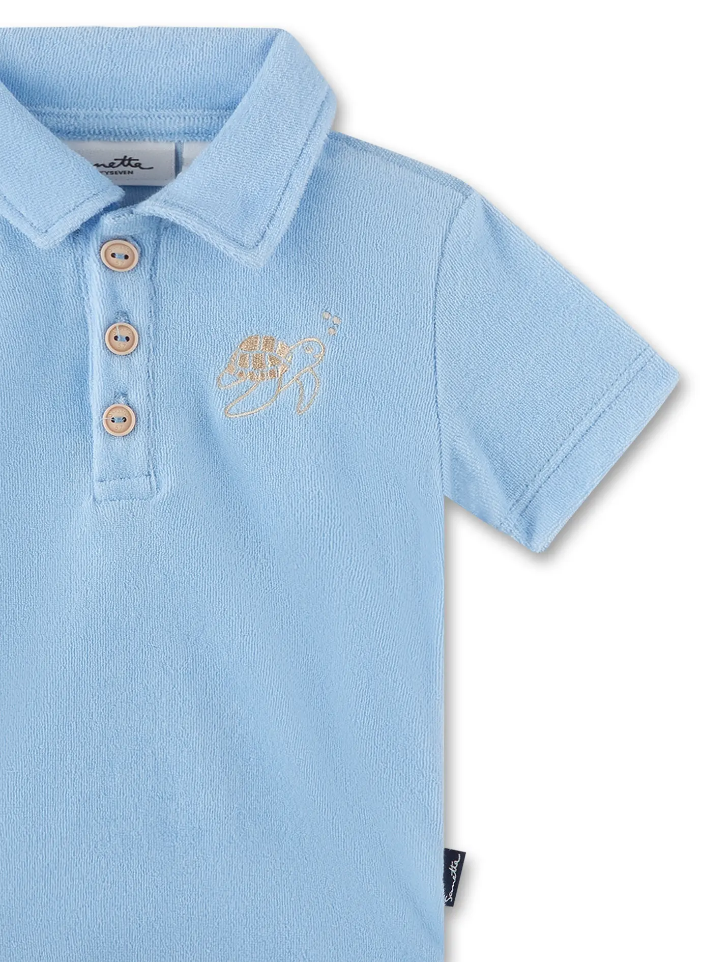 Sanetta Jungs Frottee Poloshirt in Hellblau mit Schildkröte - SALE Sanetta Jungs Frottee Poloshirt in Hellblau mit Schildkröte - SALE