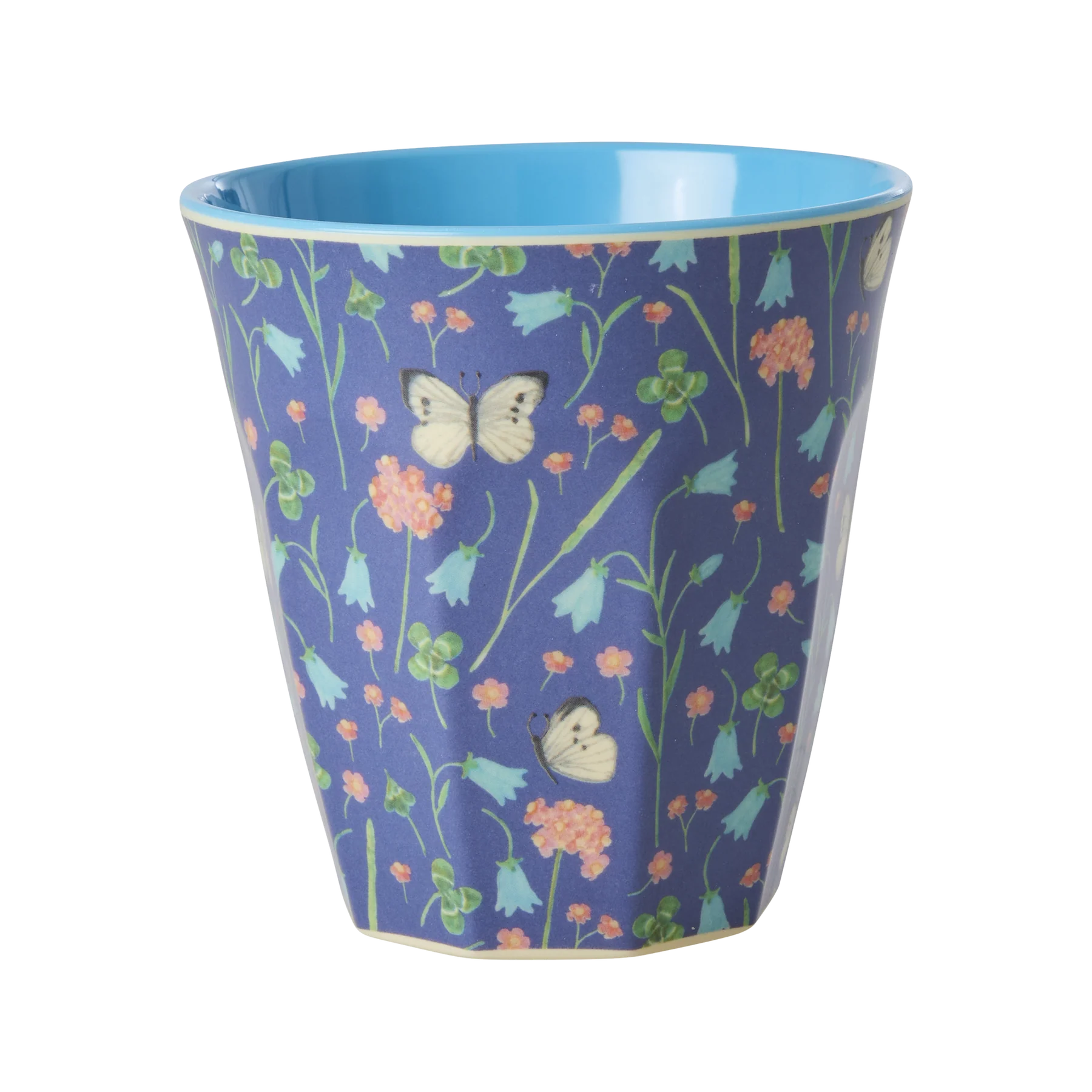 RICE Mittelgroße Becher - Marineblau - Butterfly Field Print RICE Mittelgroße Becher - Marineblau - Butterfly Field Print